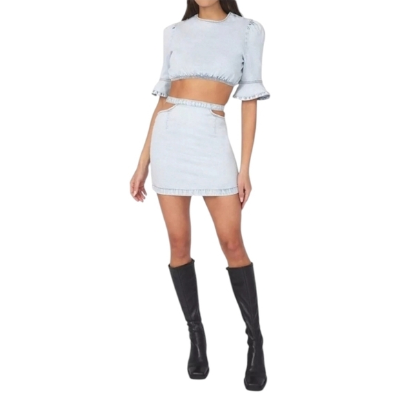 WeWoreWhat Cut Out Skirt in Indigo Comfort Super Light•XL•NWT - Picture 2 of 14